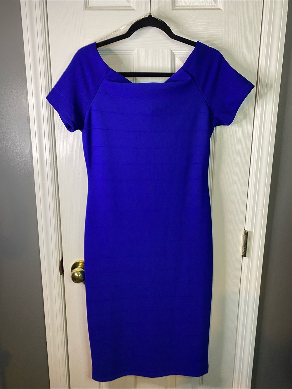 Haute Monde Cobalt Blue Midi Sheath Dress Size XLarge.